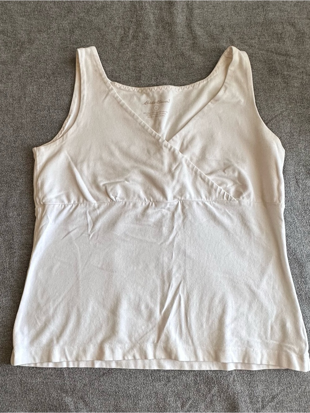 Eddie Bauer White Sleeveless Crossover  Tank